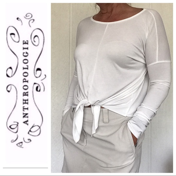 ANTHROPOLOGIE LAVENDER FIELDS WHITE TIE FRONT TOP NWOT SMALL - Picture 2 of 7